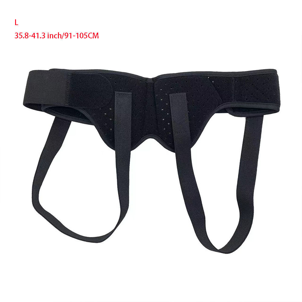 Intestinal Hernia Fixation Belt, Machine Washable Black PU Foam Pad Breathable Men Inguinal Hernia Tape For Body Care