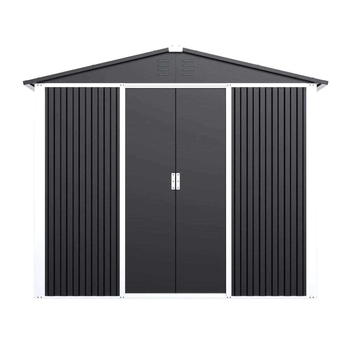 Outdoor Metal Shed 8.6 Ft. W X 6.3 Ft. D Metal Shed With Sliding Door In Black 54 Sq. Ft.