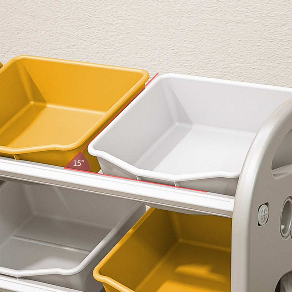 Kids Toy Storage Organizer With 6 Bins - Multi-functional Nursery Furniture Set