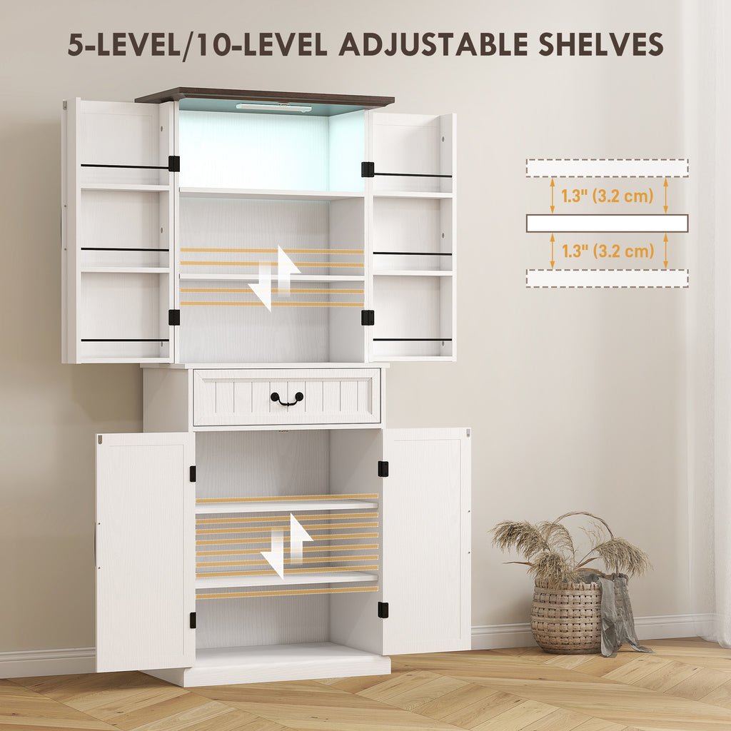 71" LED Kitchen Pantry Cabinet