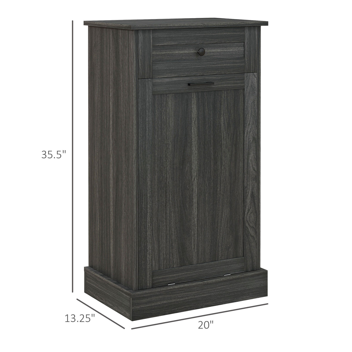 Kitchen Tilt Out Trash Bin Cabinet Free Standing Storage Cabinet with Drawer, Charcoal Gray