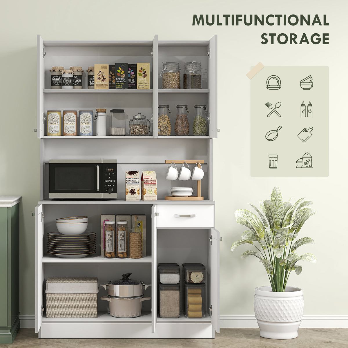 71" Kitchen Pantry Cabinet
