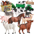 WAIIW Farm Animal Toys for Toddlers23 PCS Animal Toys with Realistic Animal FigurinesTractor Toy and FenceFarm Playset Educational Learning Toys for Toddlers Kids 3-5