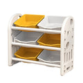 Kids Toy Storage Organizer With 6 Bins - Multi-functional Nursery Furniture Set