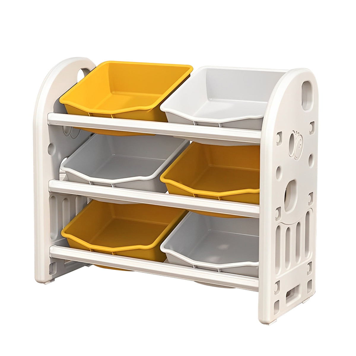 Kids Toy Storage Organizer With 6 Bins - Multi-functional Nursery Furniture Set