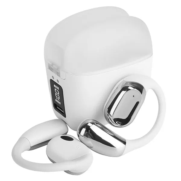 Wireless V5.4 Open Ear Earbuds With Earhook LED Display Charging Case IPX5 Waterproof 300Hrs Standby Time Touch Control Stereo Sport Headphones For Workout Running