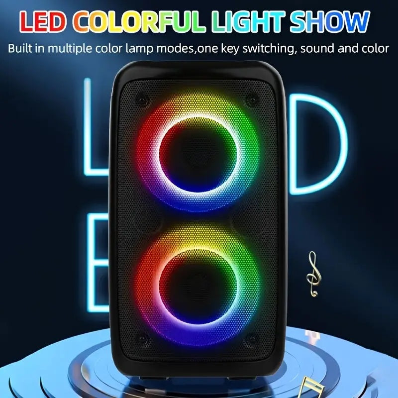 Wireless Speaker With Subwoofer, Large Boombox Speaker, Stereo Speaker, Subwoofer, Outdoor Wireless Speaker, Party Disco Light, TWS, TF, AUX